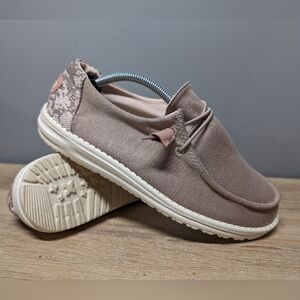 Hey Dude Wendy Stretch FleeceComfort Walking Shoes Women's Sz 8 Sepia Rose Pink